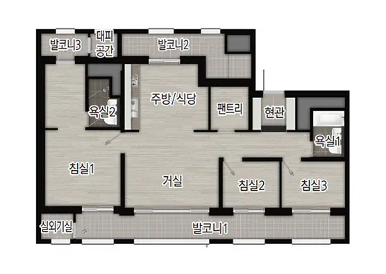 수원역 푸르지오자이 84타입구조